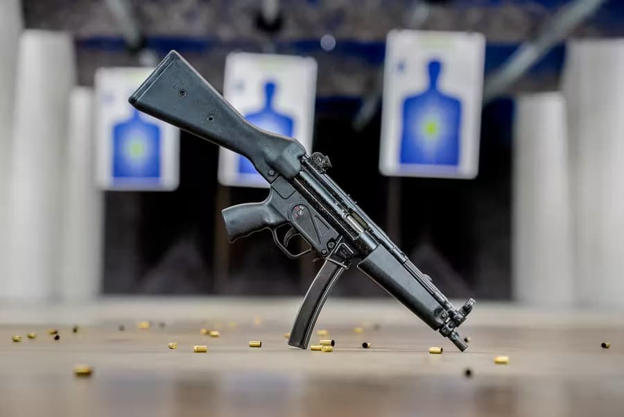 Mp5 At A Shooting Range In Las Vegas